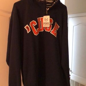 Pink VS Syracuse Collegiate half zip pullover NWT